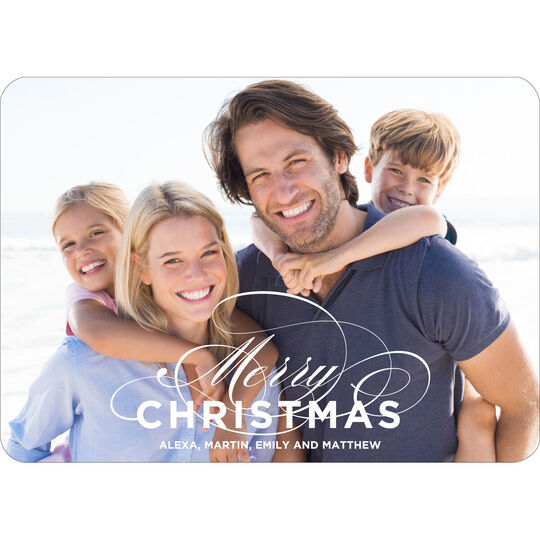 Merry Christmas Flourish Flat Photo Cards